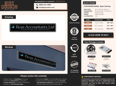 3D UV Metal Backlit Sign for Ryan Cairney
