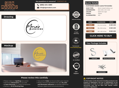 Business signage for Leane Fernandez