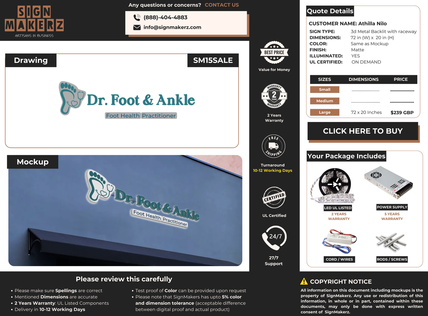 Sign backing quotes for Athilla Nilo