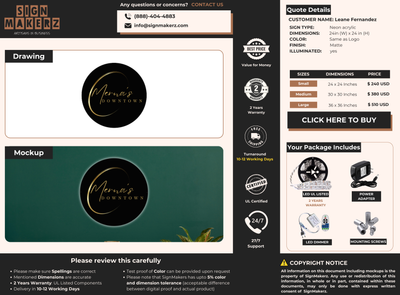 Business signage for Leane Fernandez