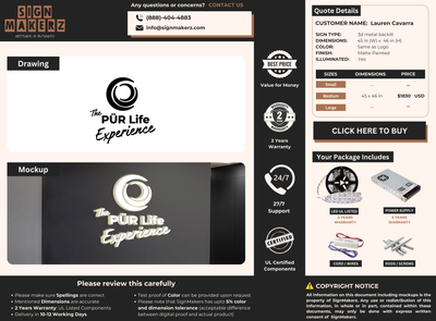 Business signage for Lauren Cavarra