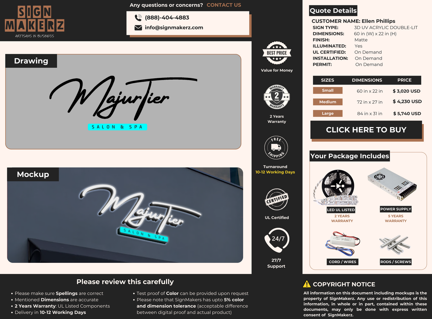 Business Signs for Ellen Phillips