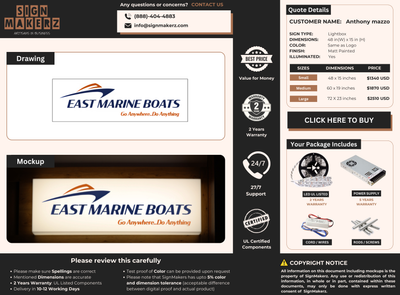 Business signage for Anthony mazzo