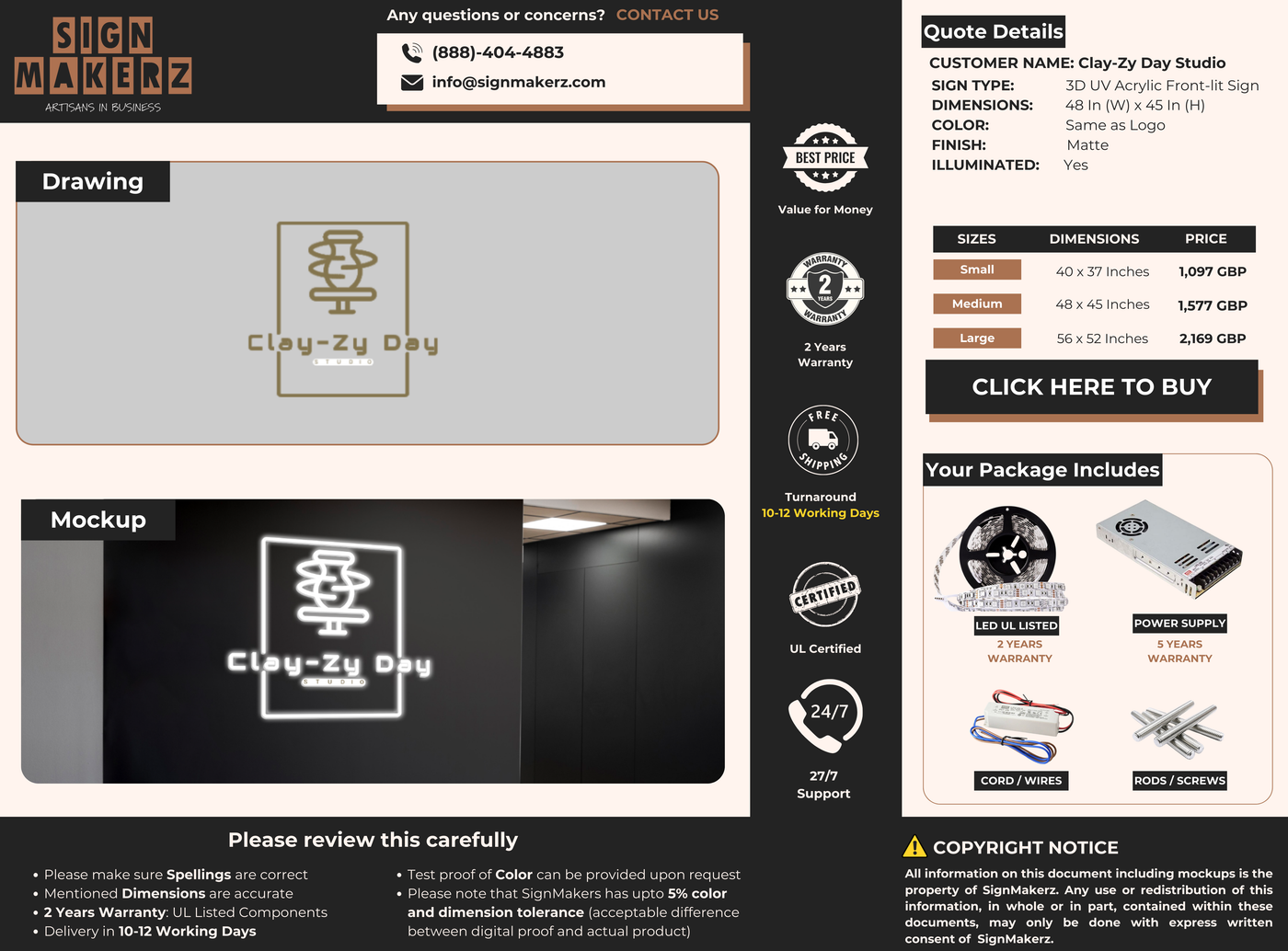 Custom Signs For Clay-Zy Day Studio