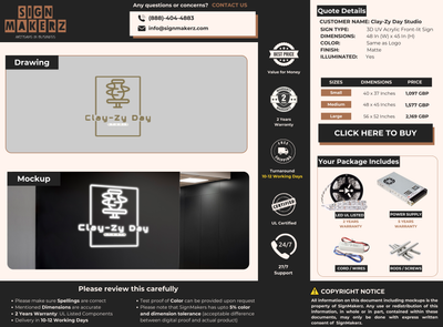 Custom Signs For Clay-Zy Day Studio