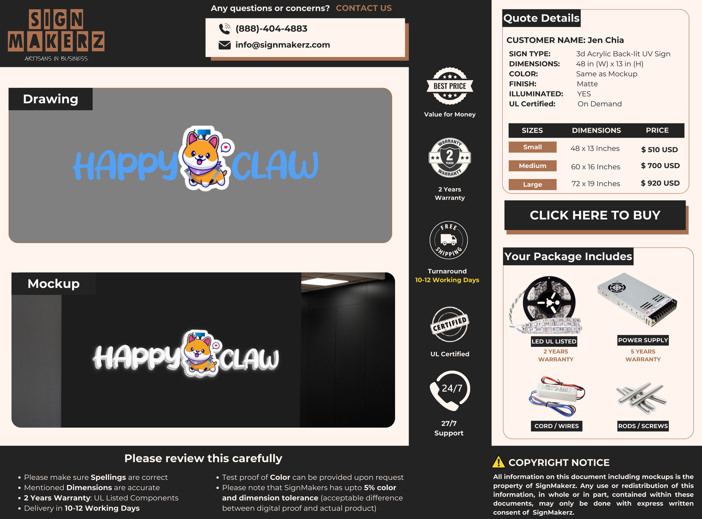 Business Signs for Jen Chia