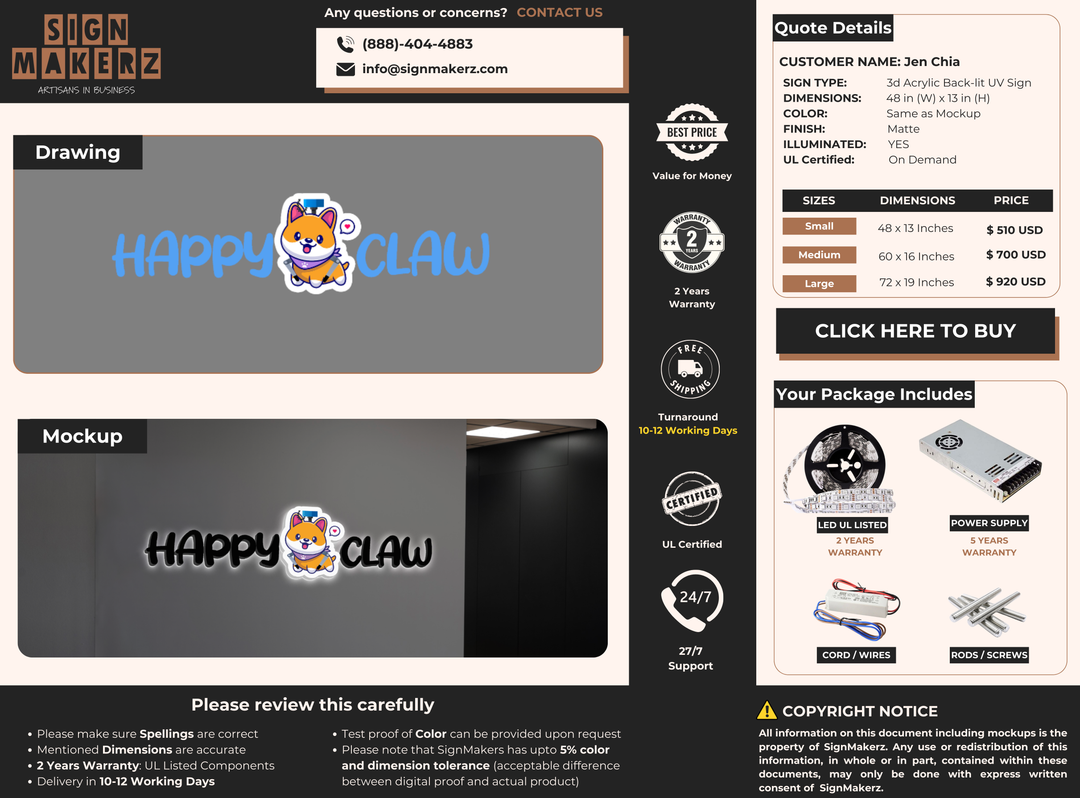 Business Signs for Jen Chia