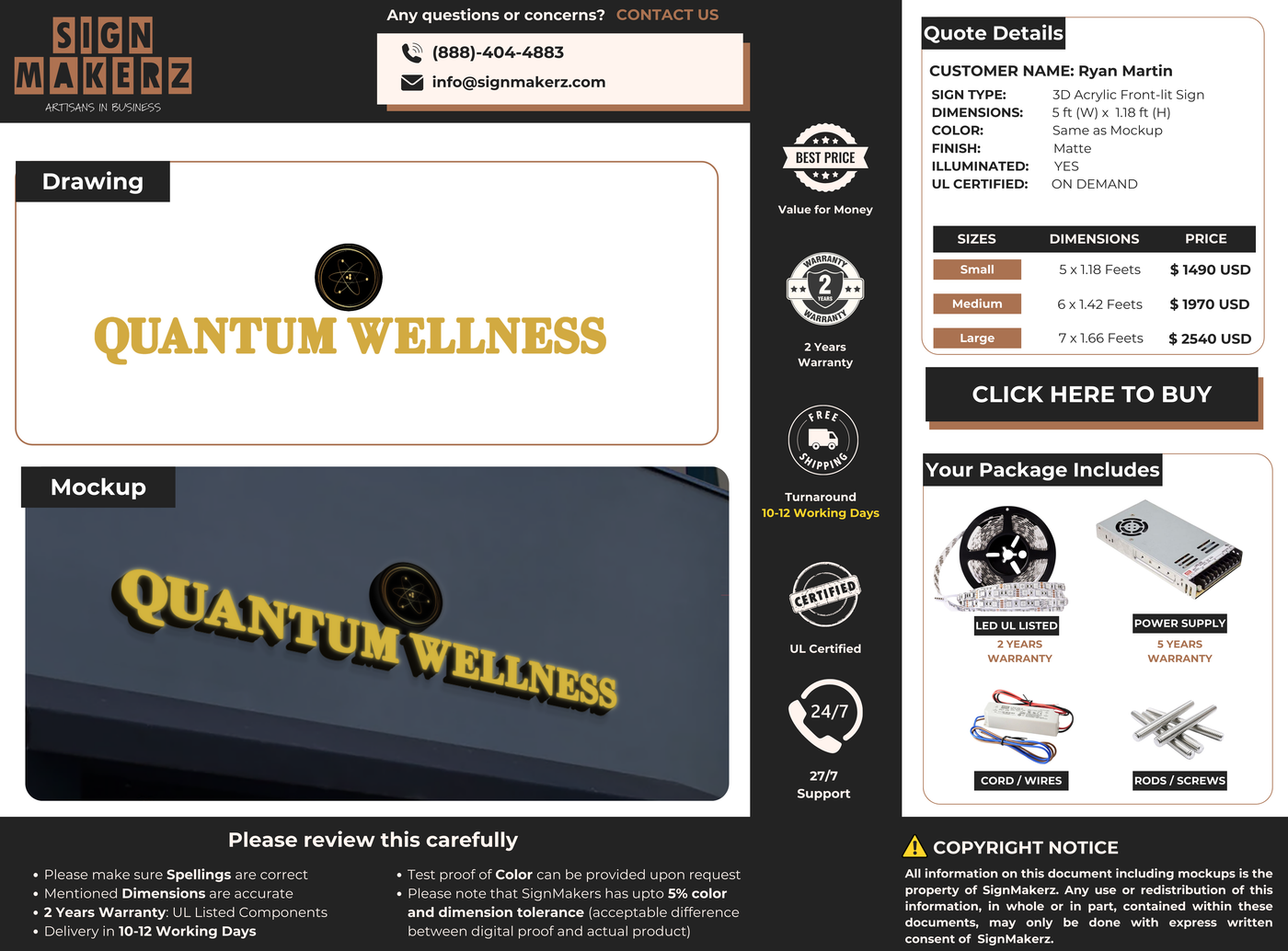 Custom Signs for Ryan Martin