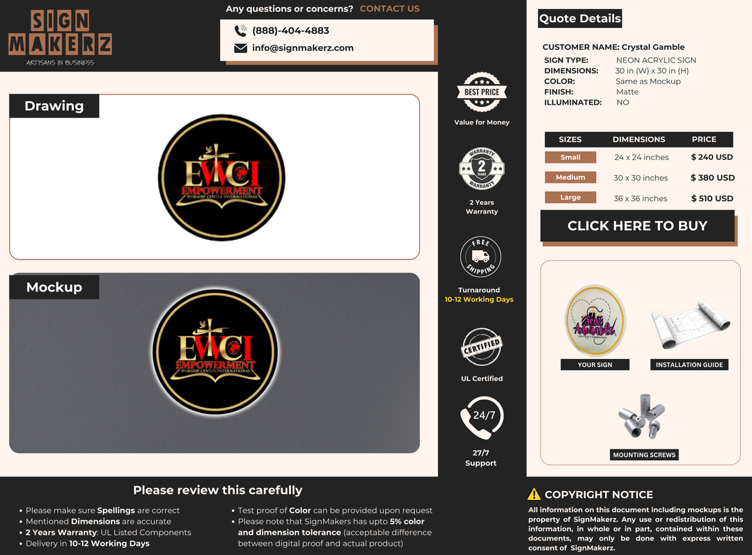 Custom Signs for Crystal Gamble Gamble