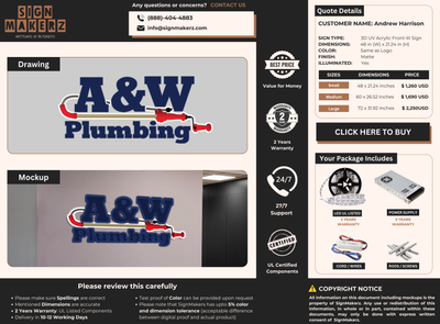 3D UV Acrylic Front-lit Sign For Andrew Harrison