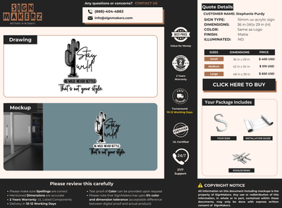 Business signage for Stephanie Purdy