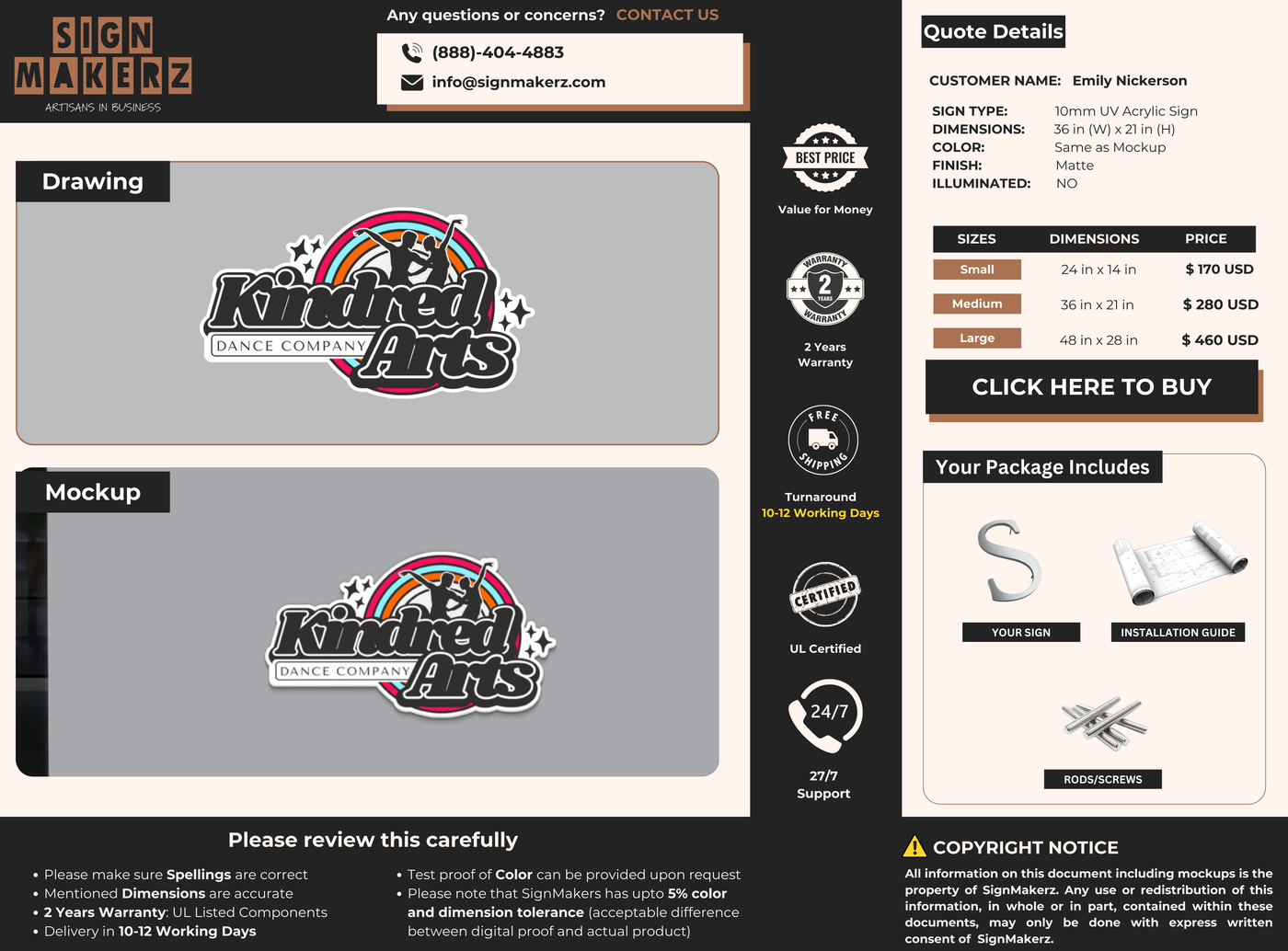 Business Signs for Emily Nickerson
