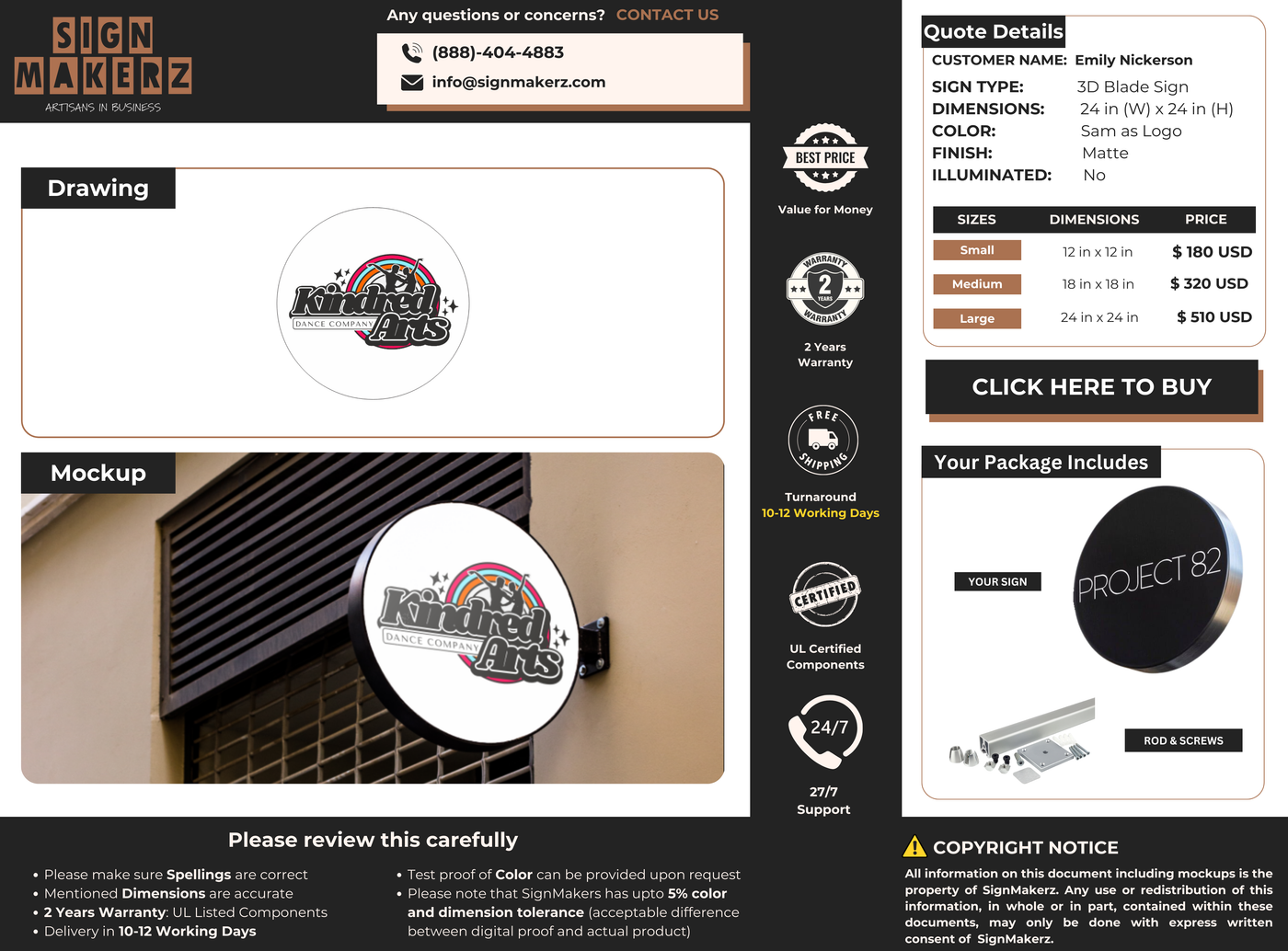 Business Signs for Emily Nickerson