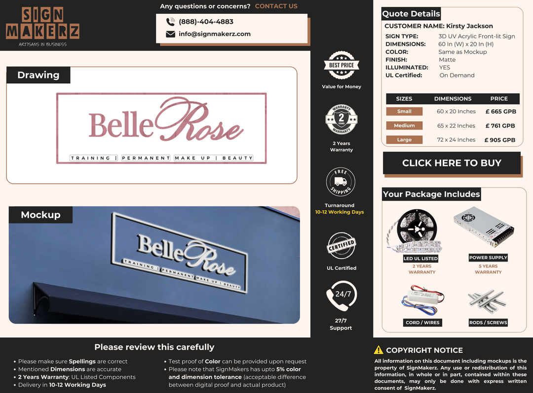 Custom Signs For Kirsty Jackson