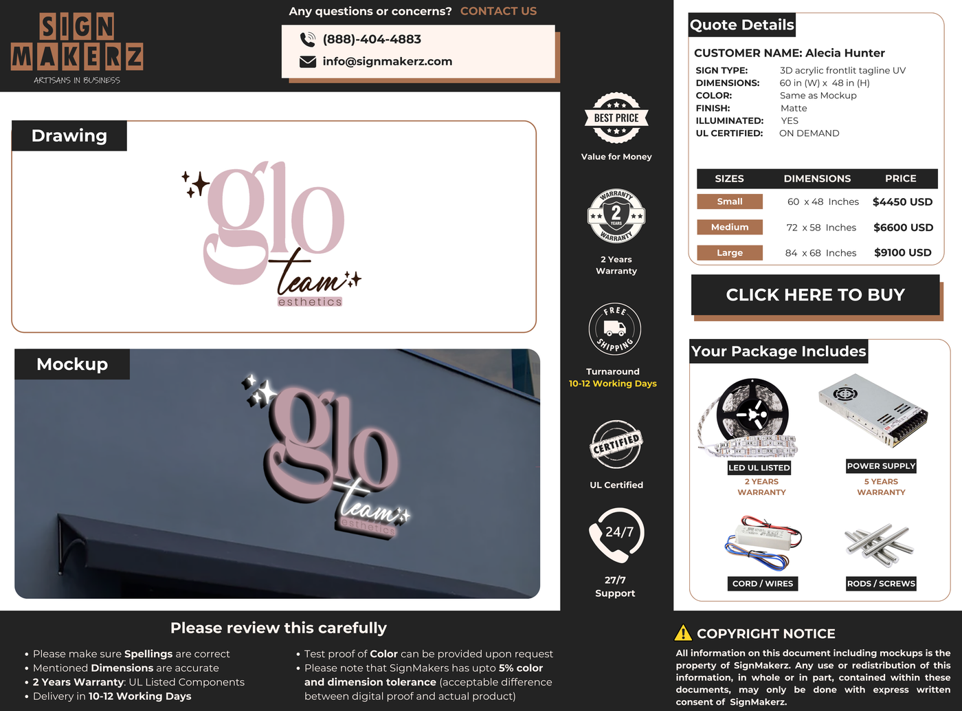 Business Signs for Alecia Hunter