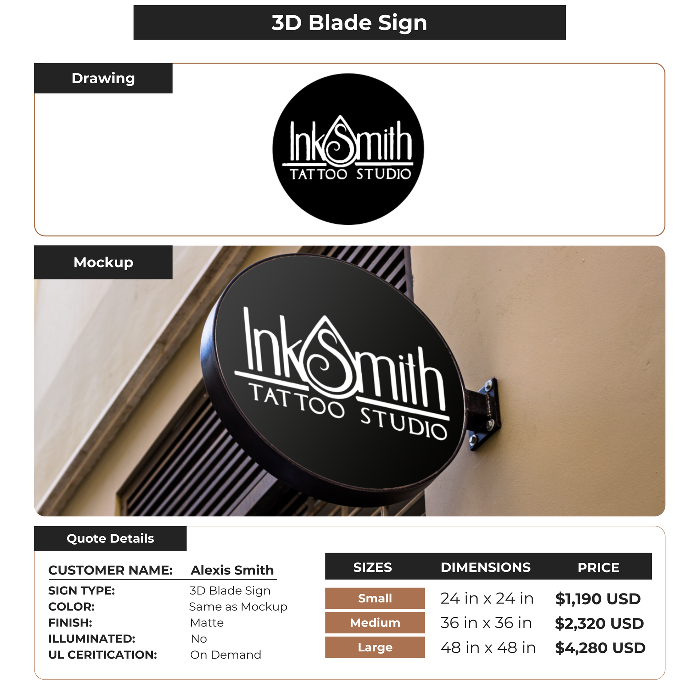 Businesss Signs for Alexis Smith