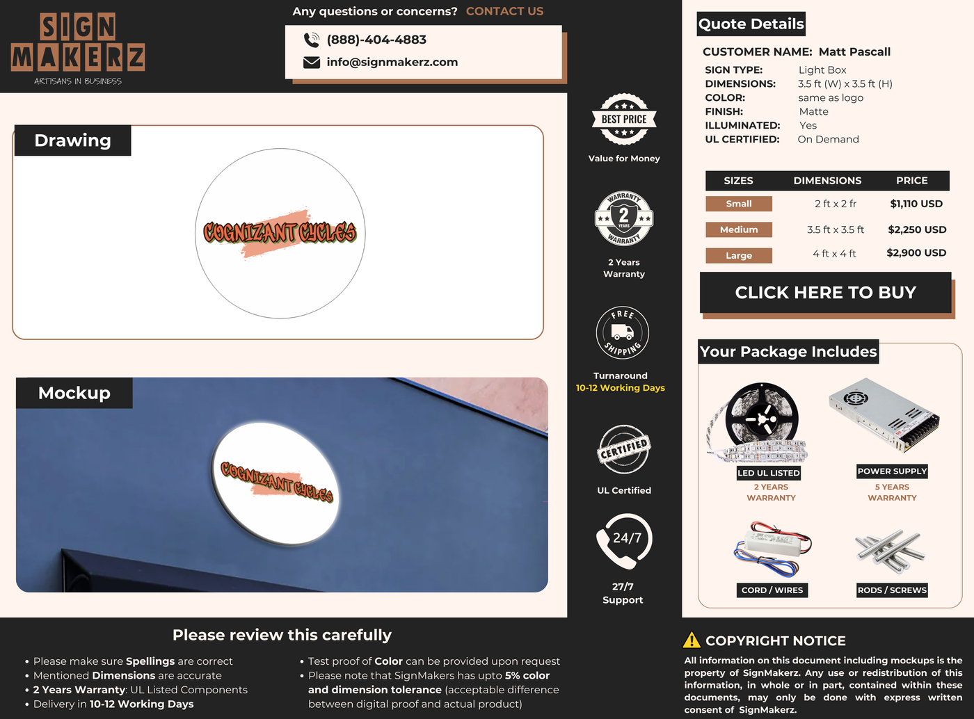 Business signage for Matt Pascall