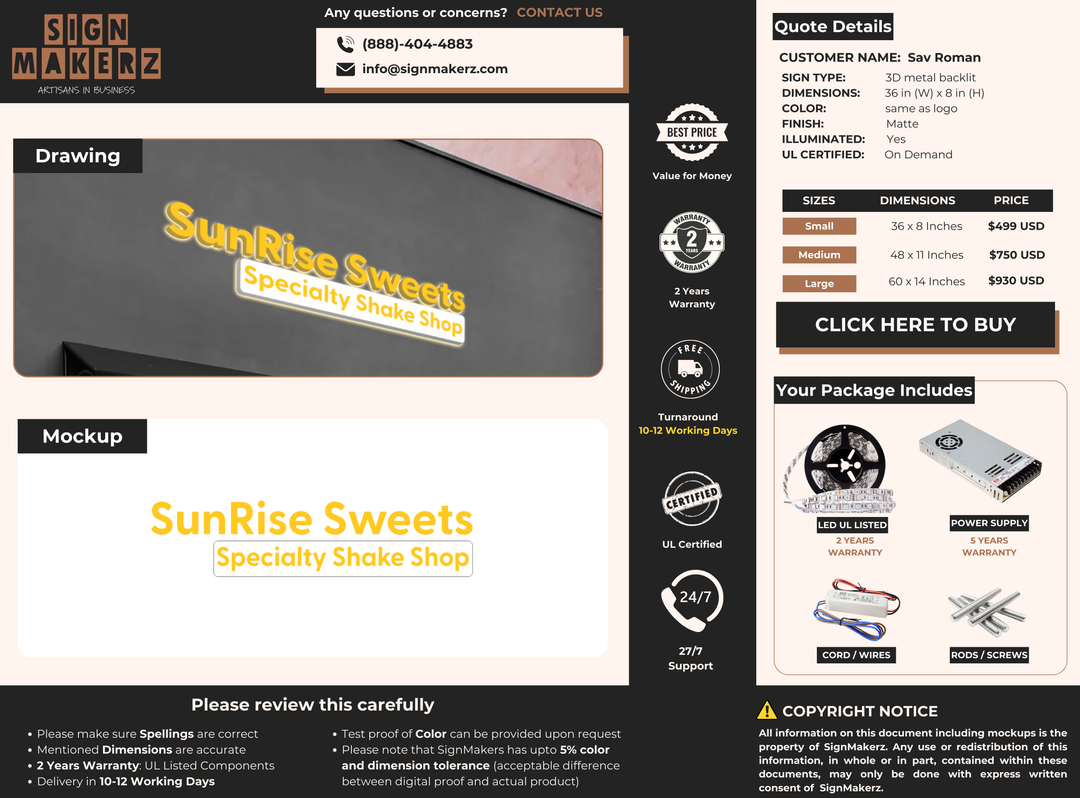 3d metal backlit for Sav Roman