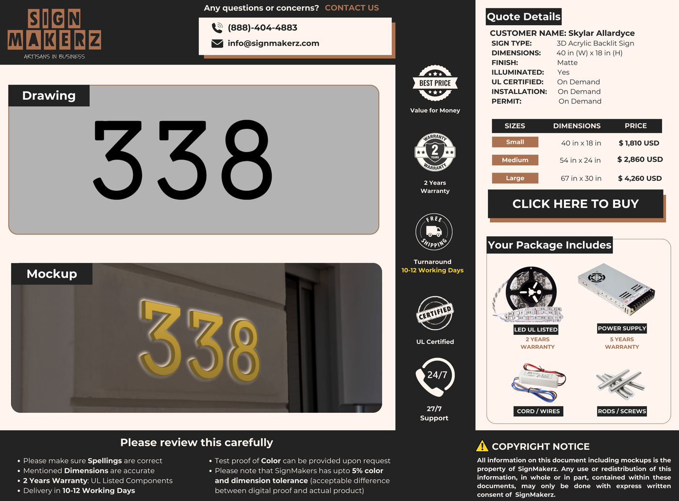 Business Signs for Skylar Allardyce