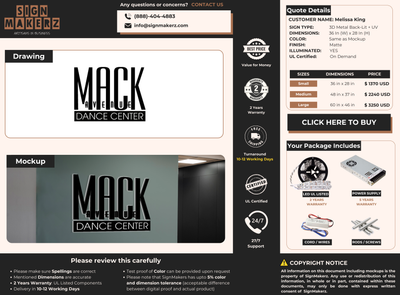3d metal backlit for Melissa King