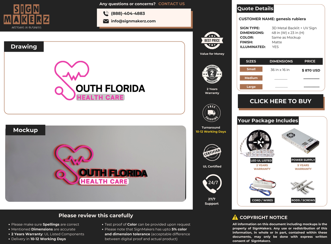 3D Metal Backlit Sign for genesis rubiera