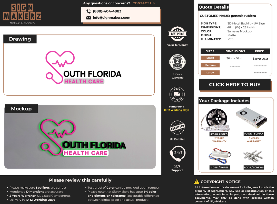 3D Metal Backlit Sign for genesis rubiera