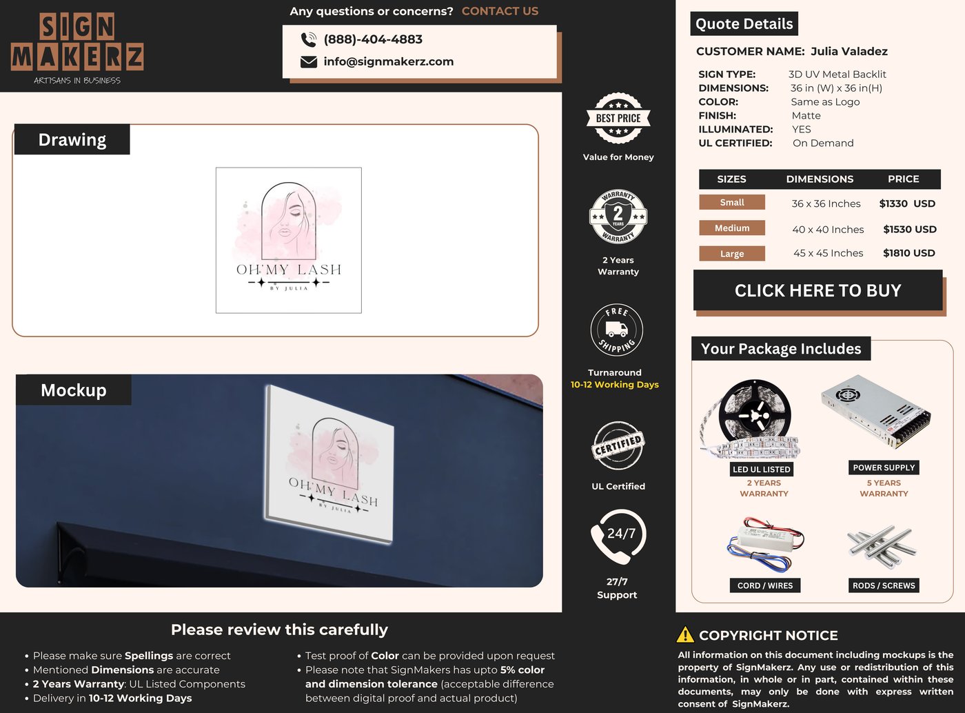 Business Signage for Julia Valadez