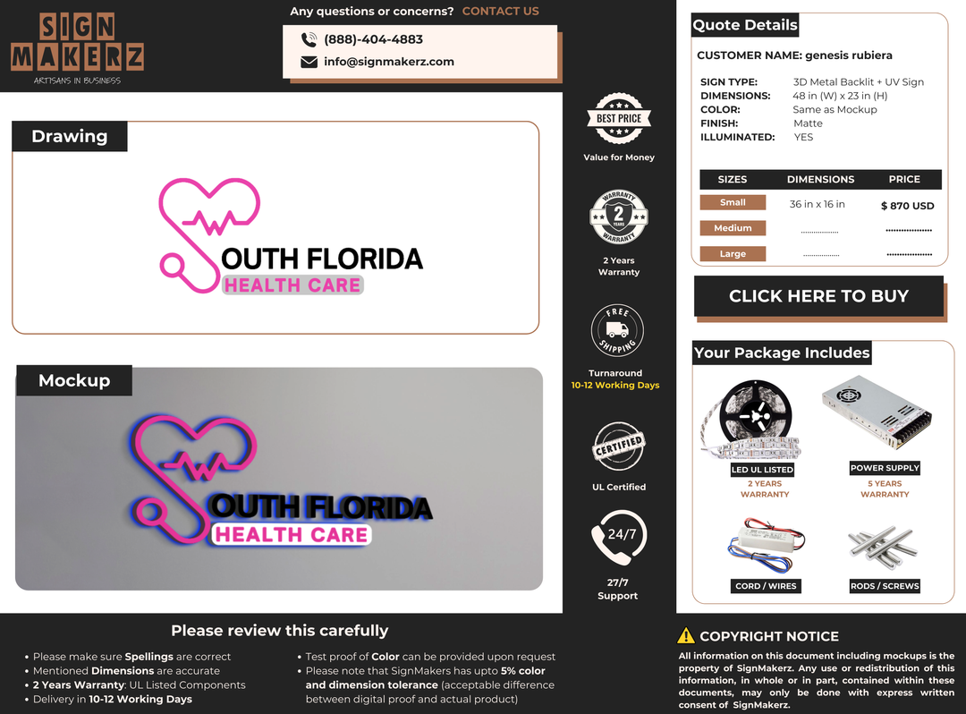 3D Metal Backlit Sign for genesis rubiera