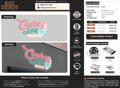 Business signage for Cheri