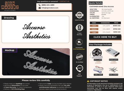 Business signage for Gina Accurso