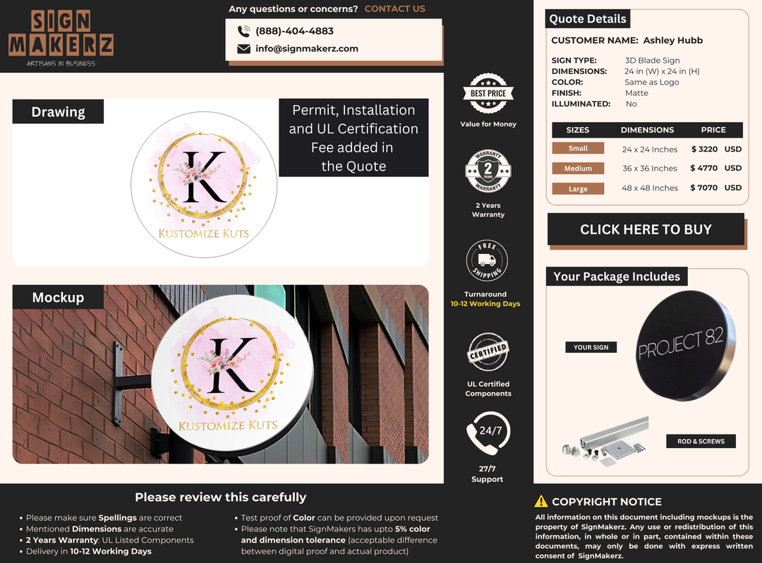 Business Signs for Ashley Hubb