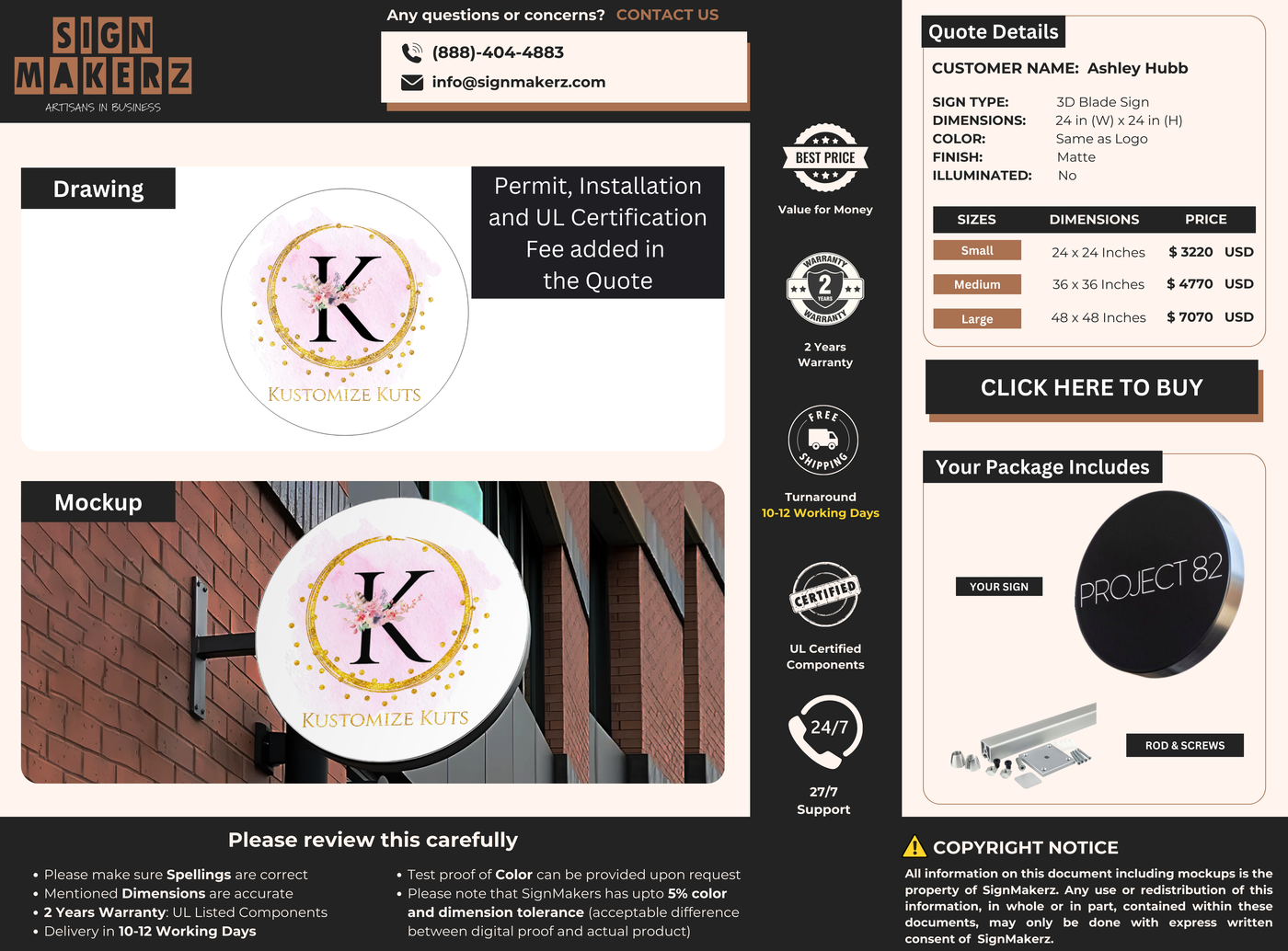 Business Signs for Ashley Hubb