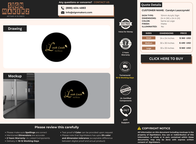 Business signage for Carolyn Laszczynski