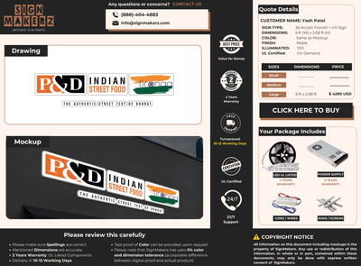 3D Acrylic Frontlit Sign for Yash Patel