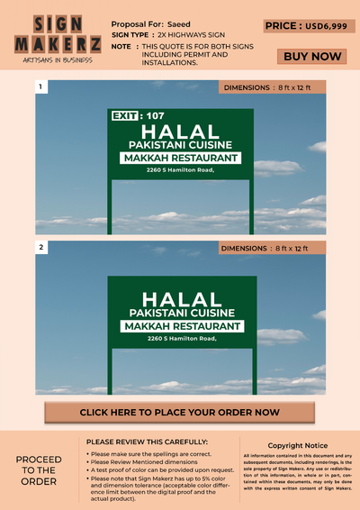 2x highways sign for Saeed
