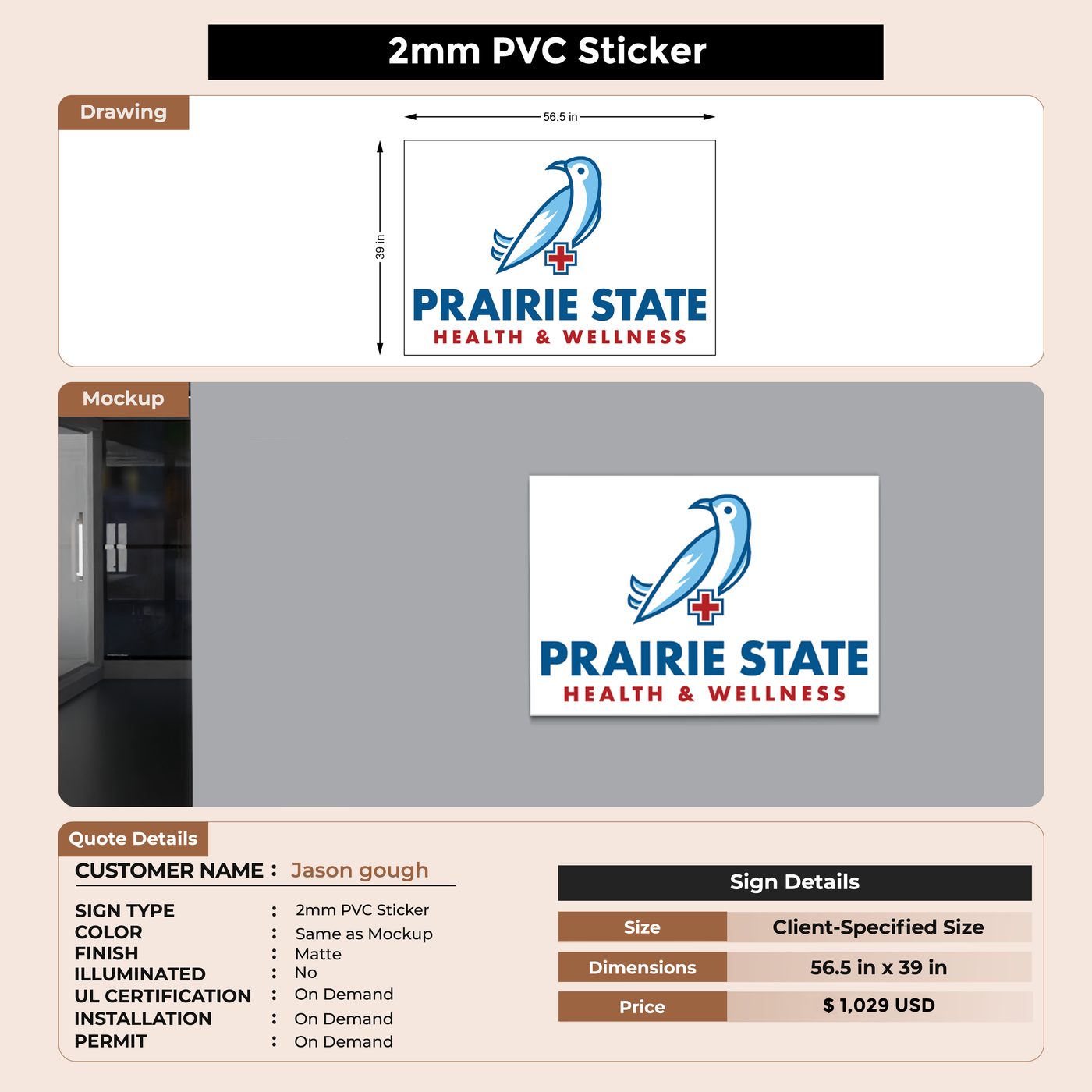 Business signage for Jason gough