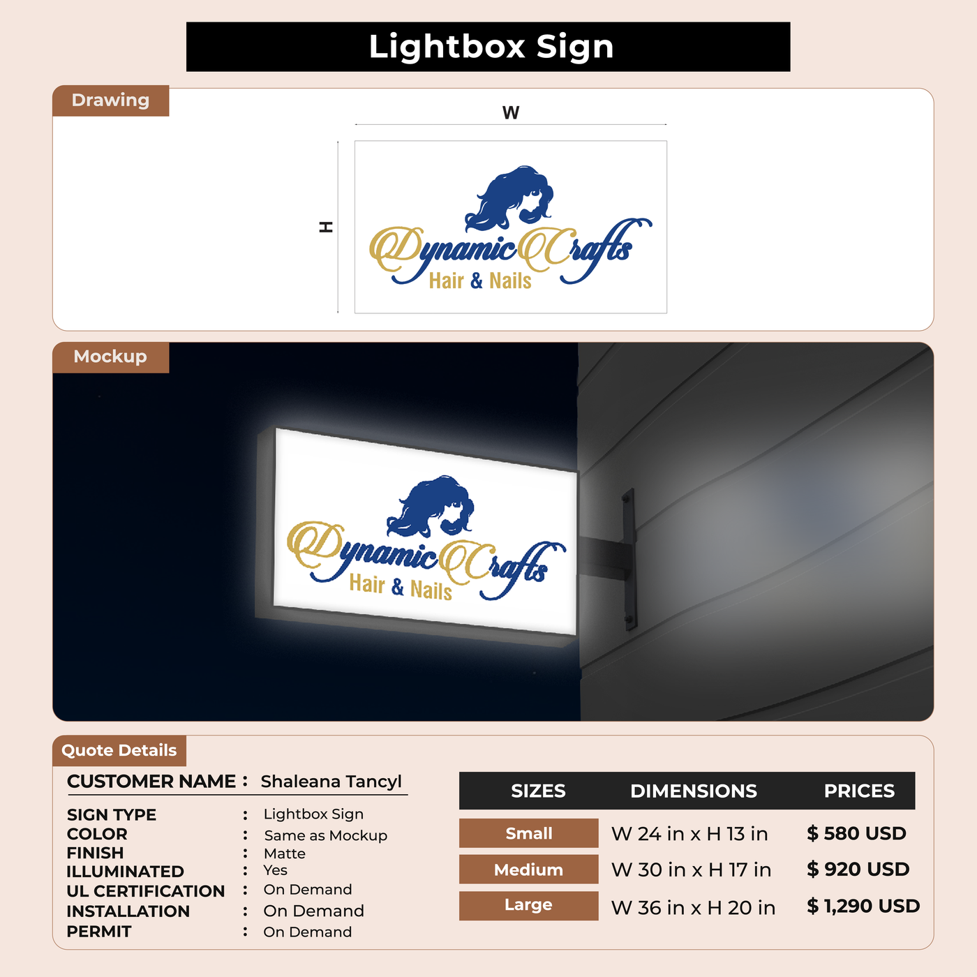 Custom Signs for Shaleana Tancyl