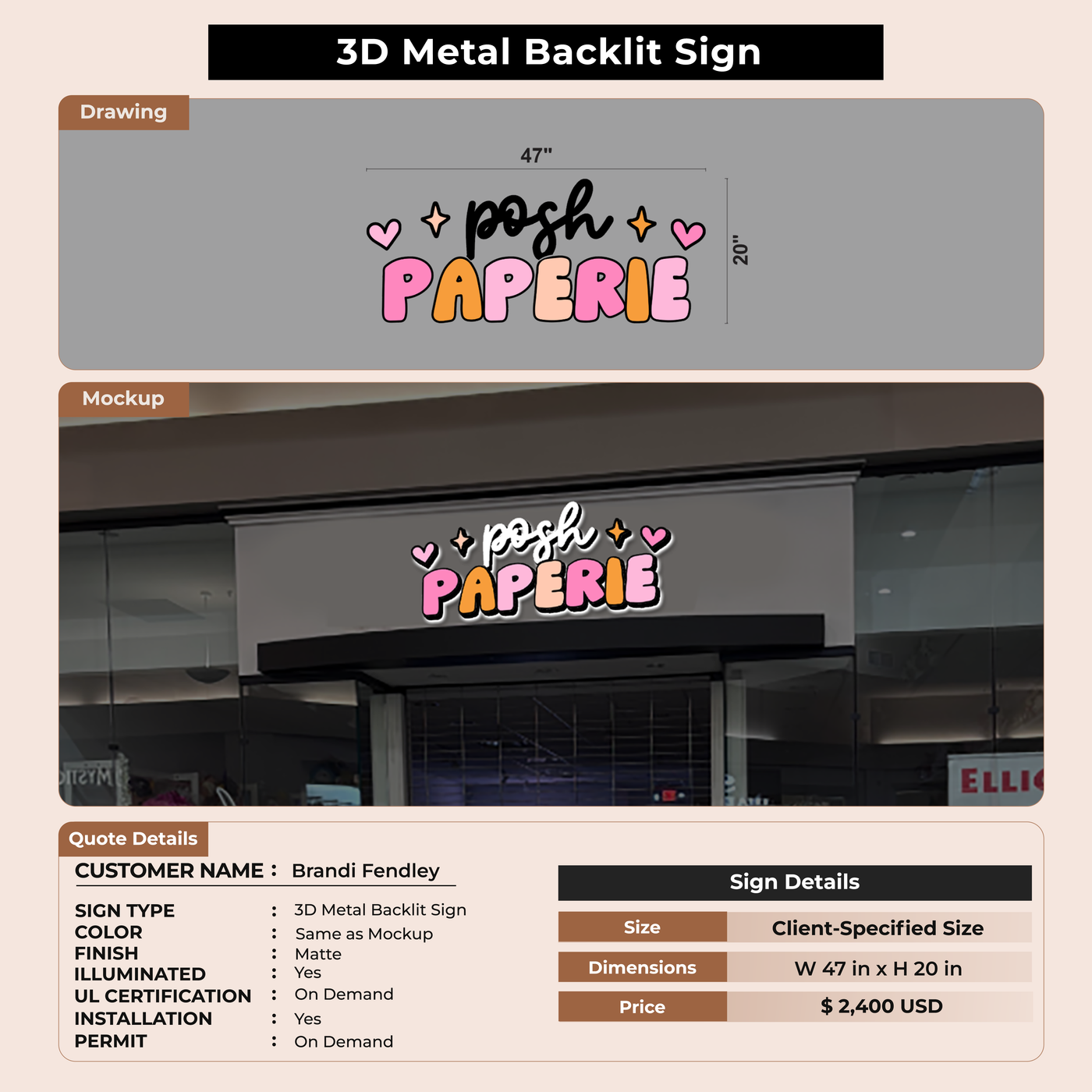 Custom Signs for Brandi Fendley