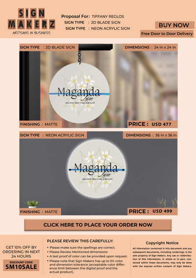 Custom Signs For Tiffany Reglos