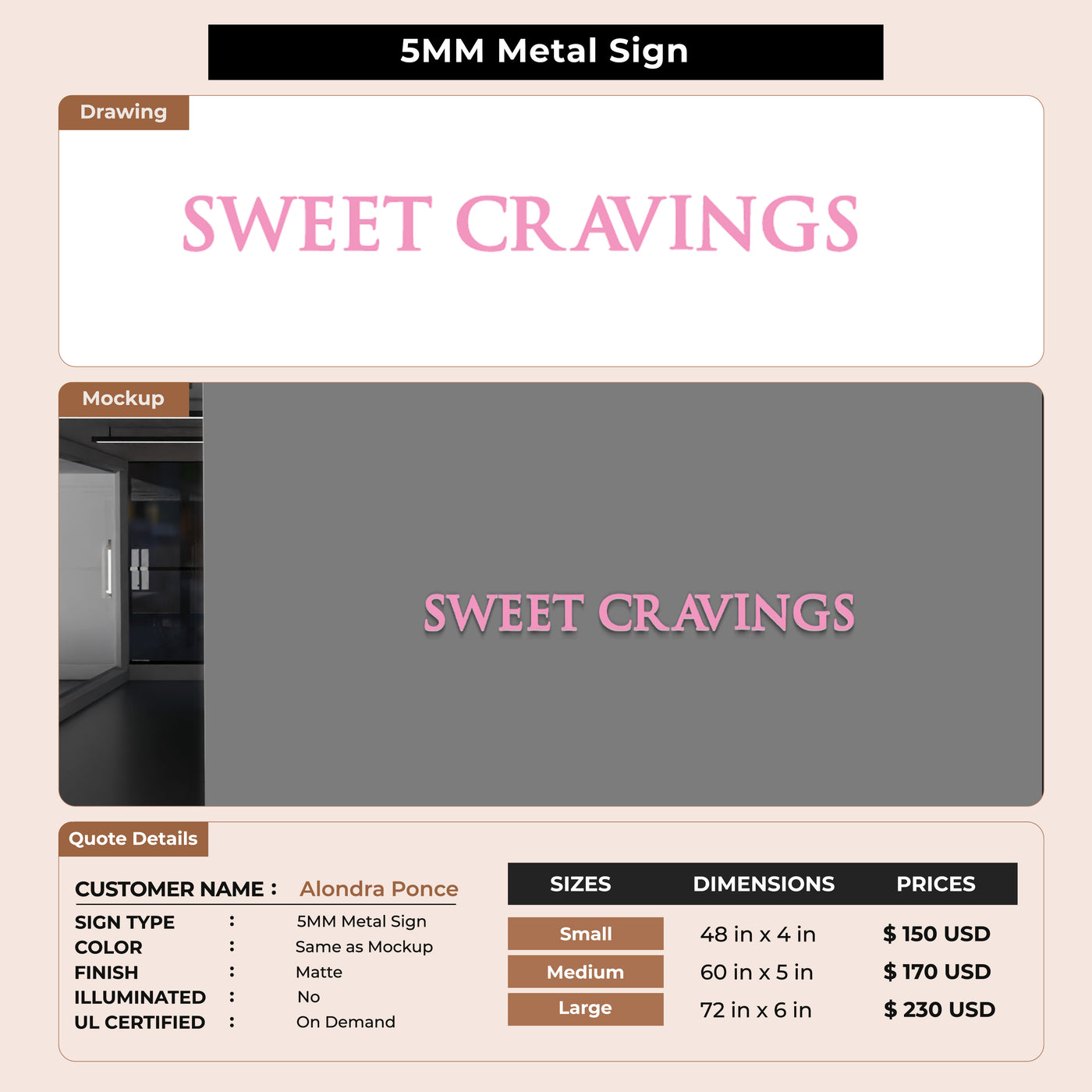 Custom Sign For Alondra Ponce
