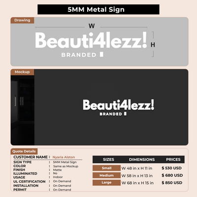 Business Signage for Nyaria Alston