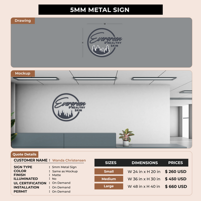 5mm Metal Sign for Wanda Christensen