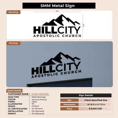 Custom Signs for CHINO WALTERS