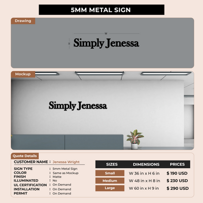 Custom Signs for Jenessa Wright