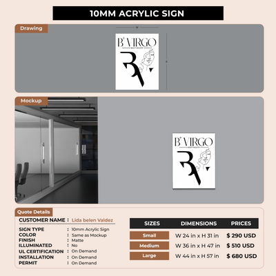 Custom Signs For Lida belen Valdez