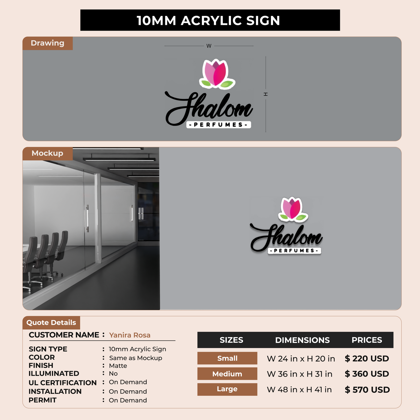 Custom Signs for Yanira Rosa