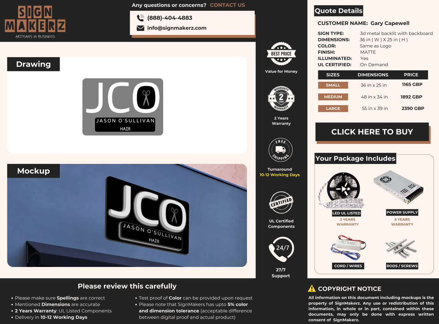 Business signage for Gary Capewell