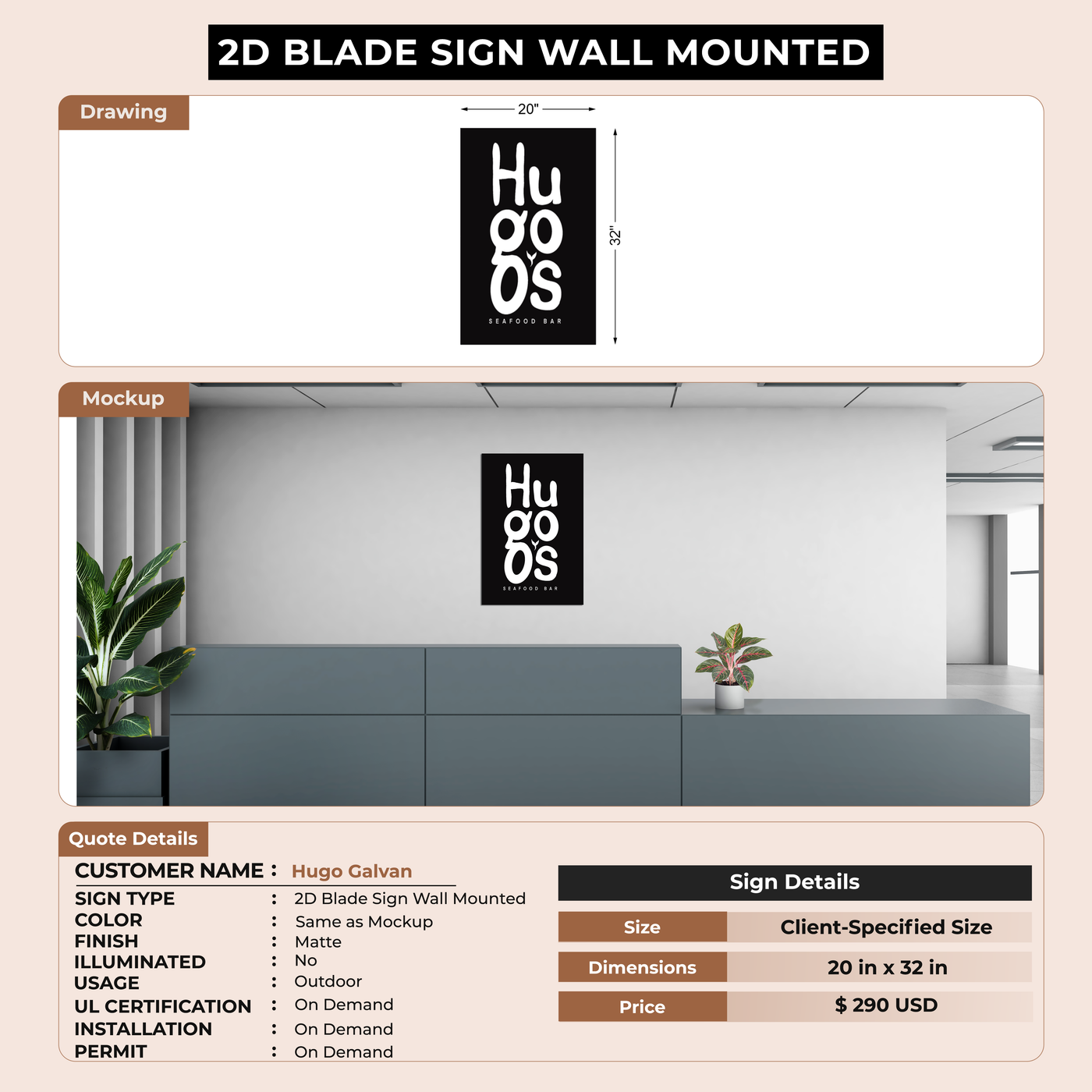 2D Blade Signs For Hugo Galvan