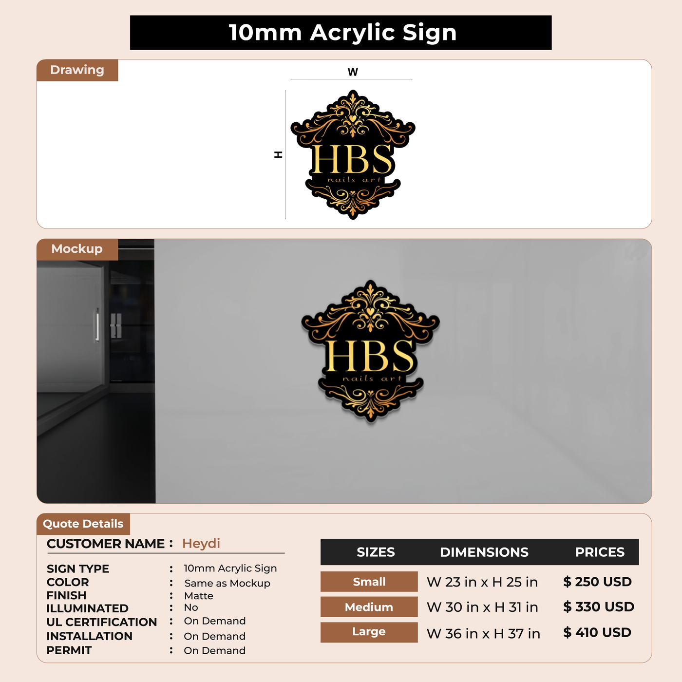 Custom Signs for Heydi