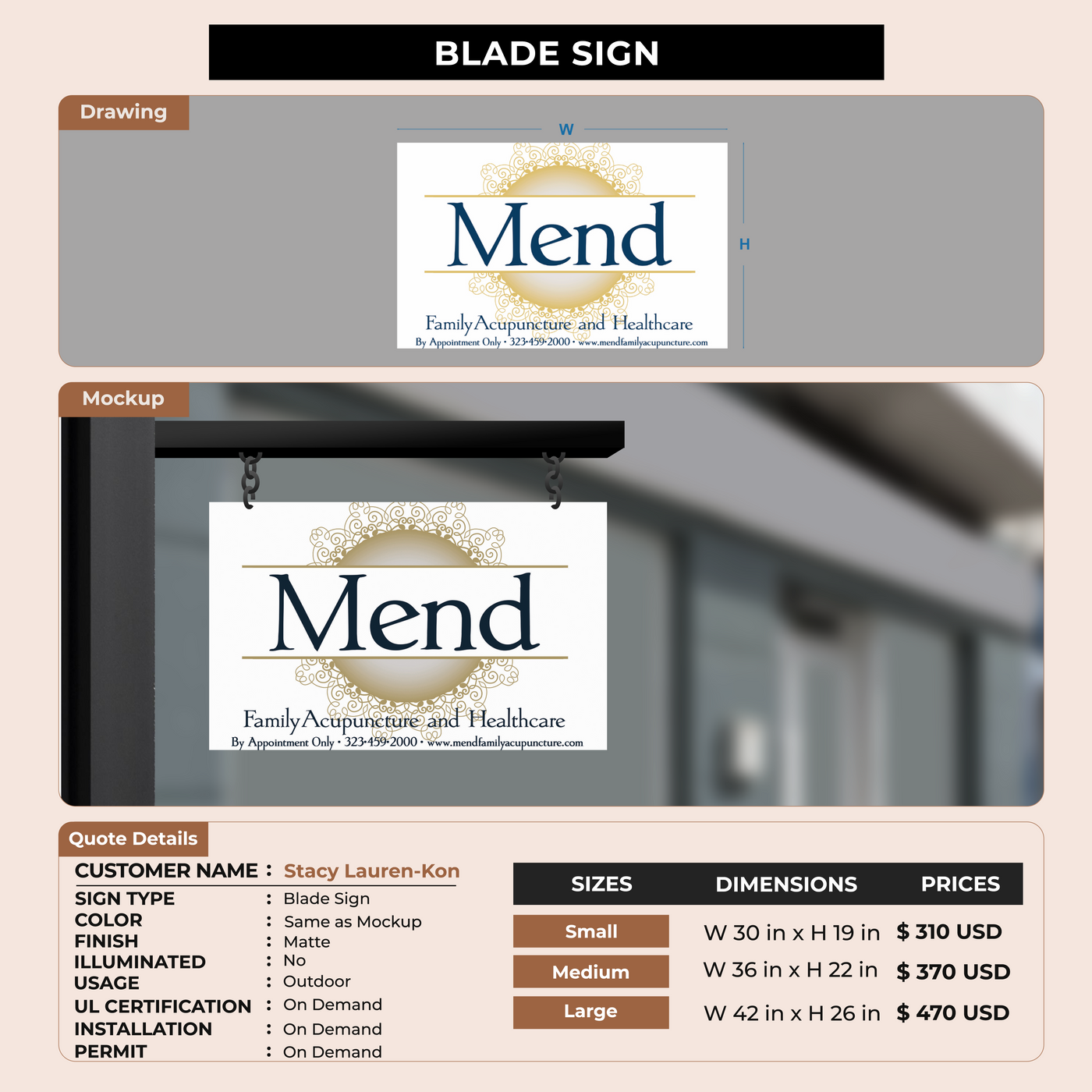 Blade Sign For Stacy Lauren-Kon